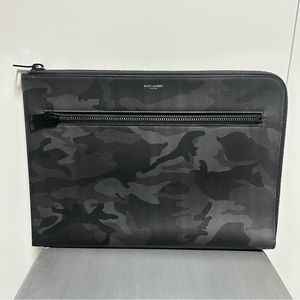 Saint Laurent camou portfolio case.